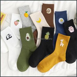Socks & Hosiery Womens Underwear Apparel Unisex Fashion Socks,Cute Cartoon Printing Knit Stripe Casual Cotton For Women Men Yyg0019 Drop Del