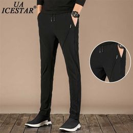 Black Sports Pants Men Summer Breathable Quick Dry Casual Zipper Pocket Sweatpants Men Brand Fashion Loose Men's Pants 211201