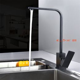 Black Kitchen Faucet 360 Degree Rotation Kitchen Fixture Water Filter Tap Water Faucets Brass Sink Tap Water Mixer Deck Mounted 211108