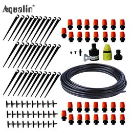 25m Automatic Micro Drip Irrigation System Garden Irrigation Spray Self Watering Kits with Adjustable Dripper #26301-2 210610