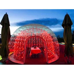 Inflatable Dome Tent Bubble House Canopy Tents Transparent Domes 3.5m with Optional Lights for Camping Family Parties Outdoor Events