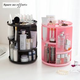 Makeup Organiser 360 Rotating Adjustable Storage Box Large Capacity Rack for Cosmetics Brushes 210309