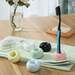 Creativity Donut Ceramic Toothbrush Holder Storage Rack Sweet Couple Candy Colour Bathroom Shower Tooth Brush Stand Shelf