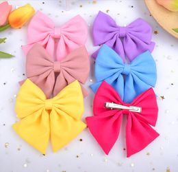 Cute Solid Cotton Hair Bows With Clip For Girls Hair Clips Handmade Hairpins Barrettes Headwear Kids Hair Accessories