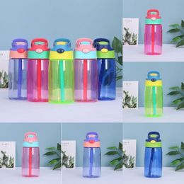 NEW 5 color Plastic Kids Water Bottles With Duck Billed Straw Mouth 500ml Leakproof Student Bottles PP Portable Child Sport Kettle T9I001139