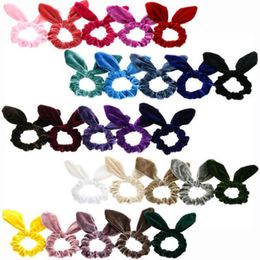 newParty Favour Women Girls Velvet Bunny Ears Elastic Hair rope Ties Accessories Ponytail Rabbit hairbands EWE5633