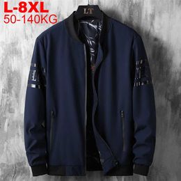 Large Size Windbreakers Streetwear Jackets Men Outwear Plus 6xl 7xl 8xl Sportswear Coat Male Baseball Bomber Jacket Men Clothing 211025