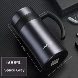 500/600ML Fashion Stainless Steel Vacuum Flasks Men Business Thermos For Tea Water Mug Infuser Bottle Office Thermal Cup 210615