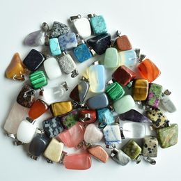 Whole 50pcs/lot 2020 ing trendy Assorted Natural stone Mixed Irregular shape pendants charms Jewellery