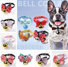 Pet products fashion dog bow collar bell big bow star pet bell collars Dog Collars ZC118