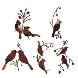 Decorative Objects & Figurines Bird Window Hangings Acrylic Couple Ornaments Vintage Home Decoration Crafts Stickers Posters