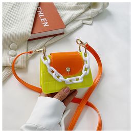 Trend Messenger Bag Color Matching Mini Lipstick Bag Macarone Color Contrast Jelly Bag
