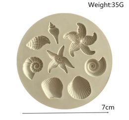 500pcs Starfish Cake Mould Ocean Biological Conch Sea Shells Chocolate Silicone Mould DIY Kitchen Liquid Tools SN3363