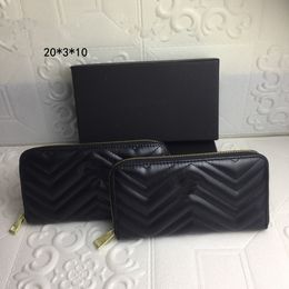 fashion single zipper designer men women embossed leather wallet lady ladies long purse have box 60017-3