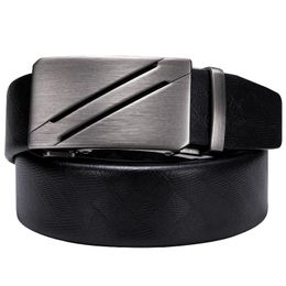 Belts EA-2163 Brand Designer Luxury Leather Belt Man Fashion Metal Automatic Buckle For Men Black Real Male Waist Strap