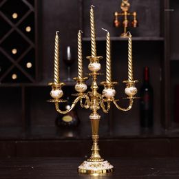 Candle Holders Romantic Candlelight Vintage Accessories European Wedding Centerpieces Kandelaar Home Decor DI50ZT