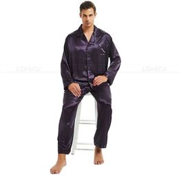 Mens Silk Satin Pajamas Set Pajama Pyjamas Set PJS Set Sleepwear Loungewear S,M,L,XL,2XL,3XL,4XL__Gifts 211019