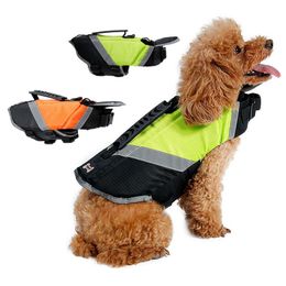 Dog Apparel Reflective Life Vest Summer Safety Pet Swimming Jacket Coat With Extra Padding For Large & Small Medium Dogs