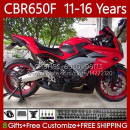 Motorcycle Body For HONDA CBR-650 CBR Red black 650 CBR650 F 2011-2016 Bodywork 73No.17 CBR-650F CBR650F 11 12 13 14 15 16 CBR 650F 2011 2012 2013 2014 2015 2016 Fairings