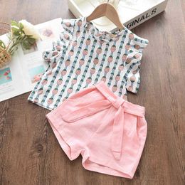 Bear Leader Girls Clothing Sets New Summer Sleeveless T-shirt+Print Skirt 2Pcs for Kids Clothing Sets Baby Clothes Outfits