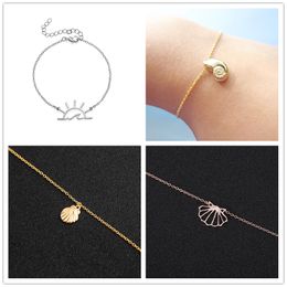 Sea Shell Scallop Sunshine Wave Caffeine Water Molecule Molecular Structure Dove Bird Elk Deer Bee Chain Bracelets Ocean Beach Jewellery