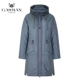 GASMAN windproof down jacket coat Women hooded parka jacket autumn women fashion bio jackets Female thin puffer jackets 210819