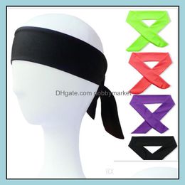 Bandanas Scarves & Wraps Hats, Gloves Fashion Aessories Sport Yoga Headbands Solid Tie Back Stretch Sweatbands 22Color Hair Bands Moisture W