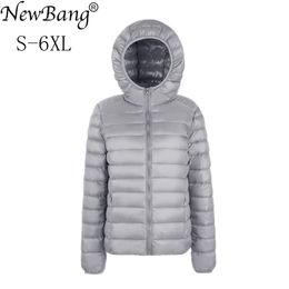 Bang Brand Large Size 6XL Women's Down Coat Plus Ultra Light Jacket Women Lightweight Portable Windbreaker Parka 211018