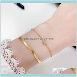 Link, Bracelets Jewelrylink, Chain Yun Ruo Fashion Simple Snake Bracelet Woman Birthday Gift Rose Gold Colour Titanium Steel Jewellery Never Fa