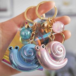 Cartoon Resin Series Cute Snail Creative Keychain Mobile Phone Bag Small Pendant Unisex Car Keychain Jewellery Gift Wholesale G1019