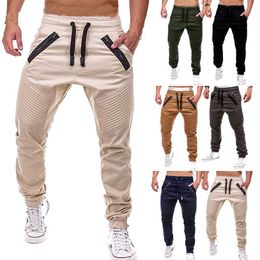 Plus Size Pencil Pants with Pocket For MenThin Cargo Sweatpants Trousers Fitness Bodybuilding Gyms Male Casual Sportswear Y0927
