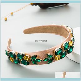 Headbands Jewelry Spring Arrivals Baroque Colored Glass Rhinestone Hairband Headband For Women Girls Hair Aessories Wholesale Drop Delivery