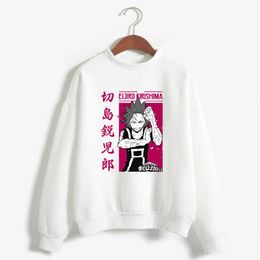 Kawaii My Hero Academia Fumikage Tokoyami Printed Men/women Hoodie Long Sleeve Sweatshirt Y0803