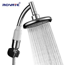 ROVATE Bath Large Hand Shower Head Power Nozzle Hydromassage Pressure Boost Water Saving Big Rain Showerhead Accessories 210724