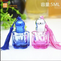 10 pcs Free Shipping 5 ml Glass Perfume Roll on Rounded Bottles Yellow Pink Blue Clear perfume Empty Packing Bottleshigh qualtity