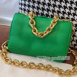 Top quality women plain green genuine leather woven bag crochet luxury designer handbags purses chain shoulder crossbody bags