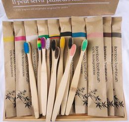 Natural bamboo toothbrush soft hair environmental protection hotel degradable kraft paper packaging Disposable Toothbrushes
