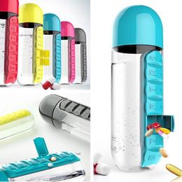 Storage Bottles & Jars 2 In 1 Water Cup Box 7 Grid Outdoor Portable Bottle One Week With Safely Store Pills