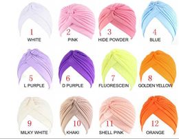 Bandanas Women Stretchy Turban Muslim Hat Headband Warp 27colors Female Chemo Hijab Knotted Indian Cap Adult Head Wrap for Women