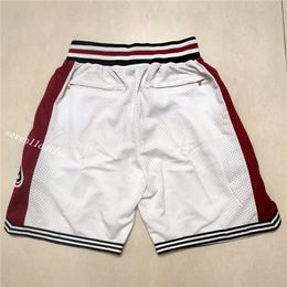 Men's Team Basketball Short Just White Colour Senior High School Sport Stitched Shorts Hip Pop Elastic Waist Pants With Pocket Zipper Sweatpants In Size S- Size 2XL