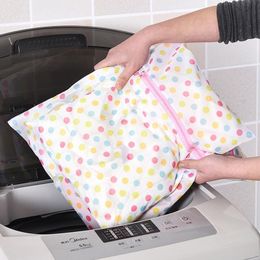 30*40CM Print Laundry Bag Clothes Washing Machine Laundry Bra Lingerie Mesh Net Wash Bag Pouch Basket Washing Care Laundry Bags XDH0962