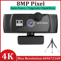 Webcam 4K Autofoucs 1080P Computer USB cams 2K with Microphone Mini Camera Cover Youtobe Sailvde