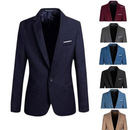 Men's Suits & Blazers Wholesale- Stylish Mens Men Casual Slim Fit Formal One Button Suit Coat Jacket Tops
