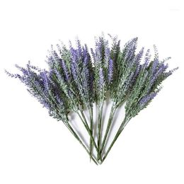 6x Bundles Artificial Lavender Bouquet Fake Bunch Purple Flowers Plant For Wedding, Home Decor, Off1