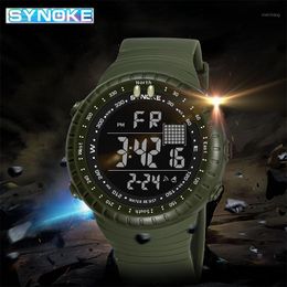 Outdoor Sport Watch Men Alarm Clock 5Bar Waterproof Military Watches LED Display PU Strap Digital Montre Homme Wristwatches