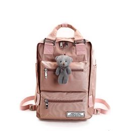 Campus Female bag Student Fully Waterproof Nylon Oxford Cloth 14-inch Pink Laptop Bag