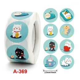 Gift Wrap Kids Cartoon Animal Sticker Roll 500-Count Stickers Round Teacher Encouragement Motivational Lable For F2