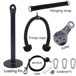 Home Workout Fitness Pulley Cable System DIY Loading Pin Lifting Triceps Rope Machine Adjustable Length Gym Sport Accessories 188 X2