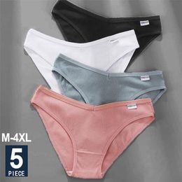 5PCS/Set Women Panties Cotton Underwear Female Panties Solid Color Underpants Sexy Lingerie Pantys for Woman Briefs Intimates 210720