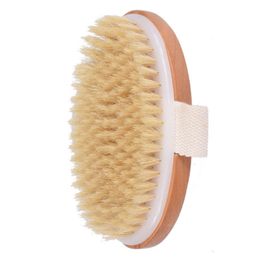 Oval Skin Body Soft natural bristle Brush ellipse Wooden Bath Shower Bristles Brushes without Handle